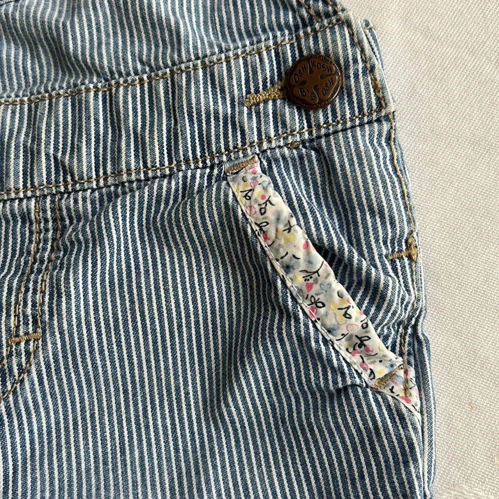 COPY - Vintage baby toddler OshKosh Bgosh striped overalls 12 mo. w/ floral pri…